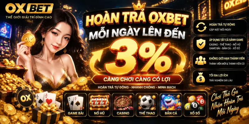 Hoàn Trả OXBET Mỗi Ngày Lên Đến 3%